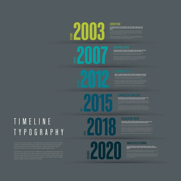 Šablona zprávy o vektorový Infographic typografie časové osy — Stockový vektor