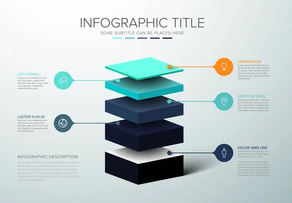 Modelo de camadas infográficas vetoriais —  Vetores de Stock