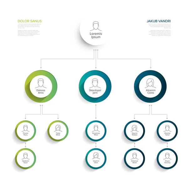 Modèle de diagramme de hiérarchie minimaliste — Image vectorielle