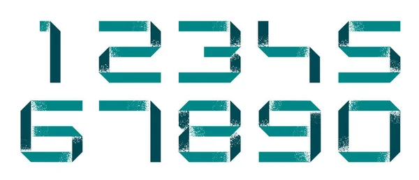 Αριθμοί Γραμματοσειράς Από Μπλε Λωρίδα Χαρτιού Grunge — Διανυσματικό Αρχείο