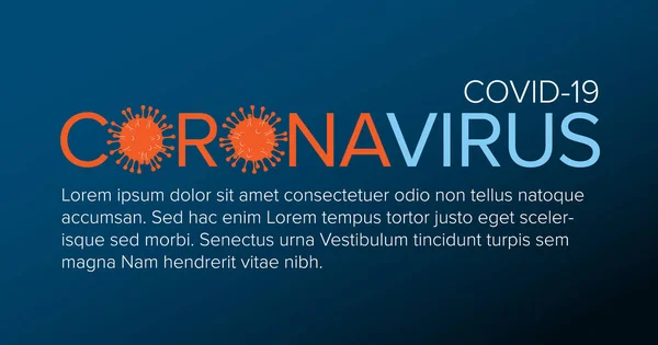Templat Header Banner Vektor Dengan Ilustrasi Coronavirus Ikon Dan Tempat - Stok Vektor
