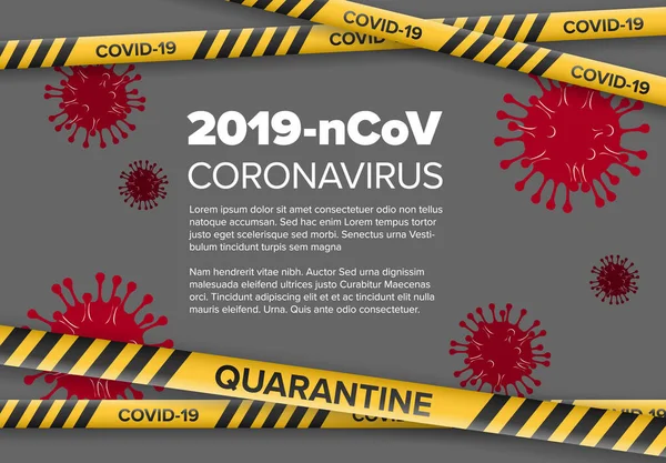 Πρότυπο Φυλλάδιο Διάνυσμα Απεικόνιση Coronavirus Και Πληροφορίες Καραντίνας — Διανυσματικό Αρχείο