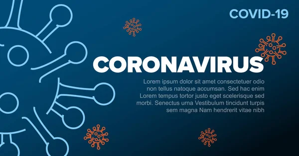 Vektor Banner Header Vorlage Mit Coronavirus Illustration Symbolen Und Ort — Stockvektor