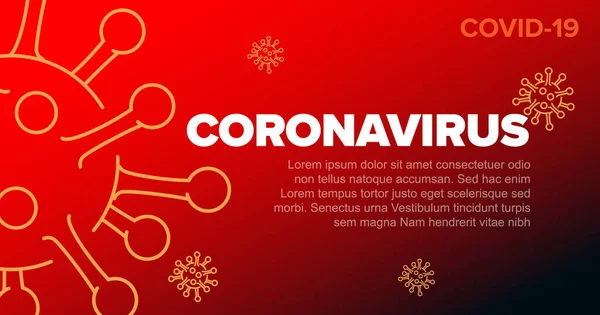 Vektor Banner Header Vorlage Mit Coronavirus Illustration Symbolen Und Platz — Stockvektor