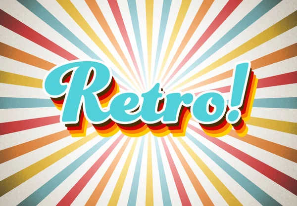 Velho Vetor Retro Vintage Letteringl Fundo Raios Solares — Vetor de Stock