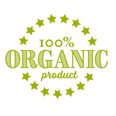 Saf biyo-organik ürünler için eski vektör yuvarlak vintage etiketi 