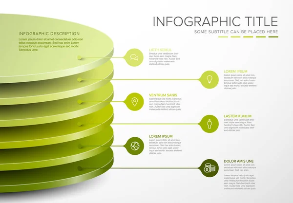 Διάνυσμα Infographic Κύκλο Στρώματα Πρότυπο Έξι Επίπεδα Γραφεία Για Δομή — Διανυσματικό Αρχείο