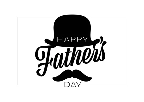 Minimalistic Happy Father Day Card Template Hat Moustache — Stock Vector