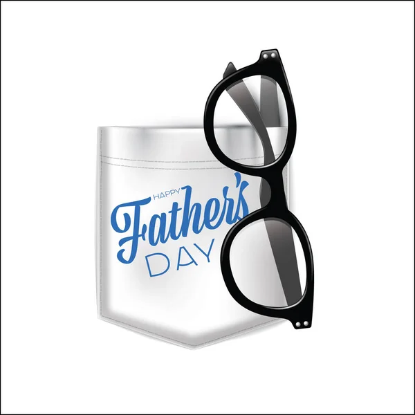 Minimalistic Happy Father Day Card Template Pocket Glasses — Stock Vector
