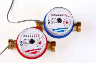İnternet üzerinden veri sağlama ve kaydetme işlevine sahip modern su sayaçları, hem sıcak hem de soğuk su.