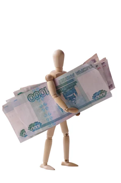 oyuncak bebek mankeni para ruble satın almak eylemleri ruble beyaz arka plan transferi pradaja dolandırıcılık ticaret kaybı etkileşimi
