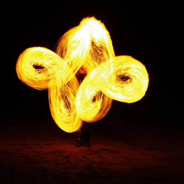 Fire Show Light Show Dancing Fire Fire Show Theater Fire — Stock Photo, Image