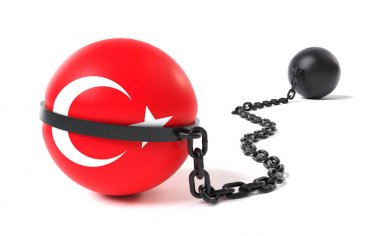 Bir top ve zincir bağlı Türkiye