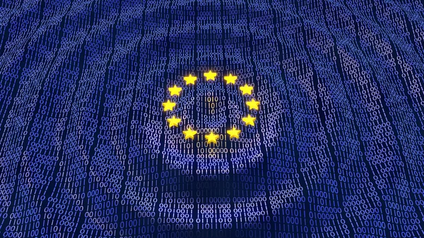 UE Gdpr danych bity i bajty fala fale — Zdjęcie stockowe