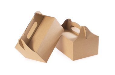 Pasta saplı iki karton hediye paketleme kutusu kompozisyonu. Tasarımınız için Düğün Partisi Dekorasyonu Kağıt Paket Şablonu. Kırpma yolu dahil.