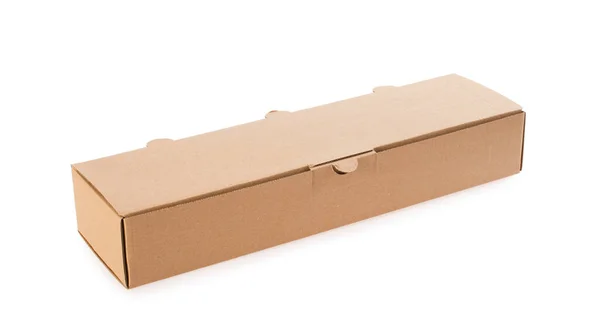 Картонна Порожня Коробка Упаковки Ізольована Білому Тлі Доставка Швидкого Харчування — стокове фото