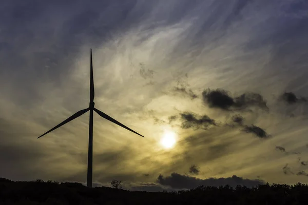 Turbina wiatrowa o zmierzchu — Zdjęcie stockowe