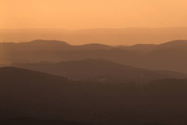 Mountain layers in the sunset