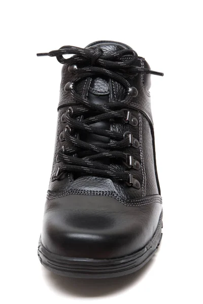 Modern fekete férfi boot elszigetelt — Stock Fotó