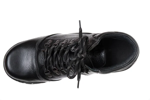 Modern fekete férfi boot elszigetelt — Stock Fotó