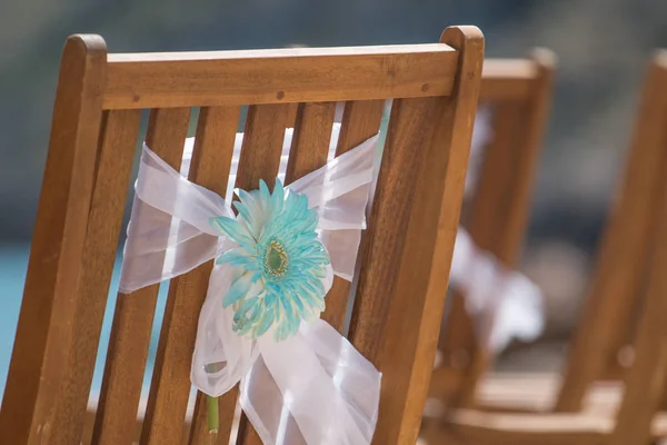 Houten bruiloft stoel — Stockfoto