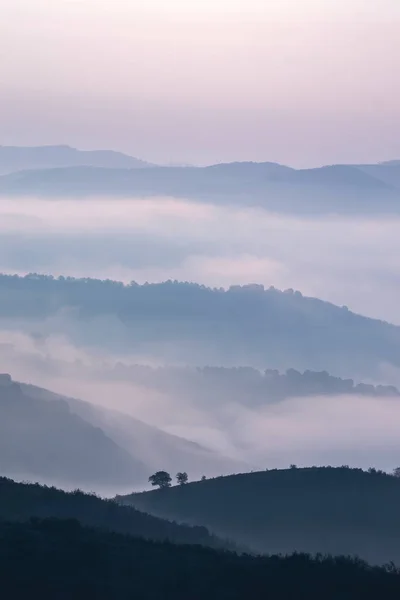 Zamlžené hory ráno — Stock fotografie