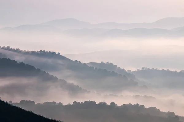 Las colinas nubladas por la mañana —  Fotos de Stock