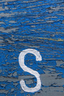 Mavi soyulmuş boya doku