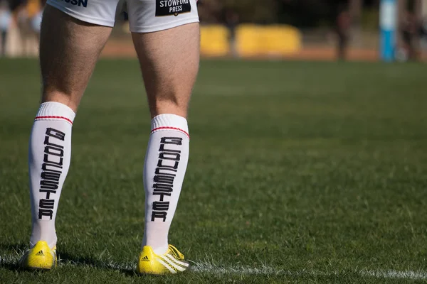 Rugby oyuncusu eylem bacakları — Stok fotoğraf