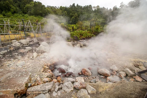 Furnas yakınındaki Fumarolas — Stok fotoğraf