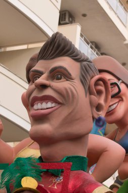 Loule, Portekiz - Şubat 2016: Renkli karnaval (Carnaval) geçit 