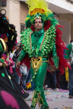 Loule, Portekiz - Şubat 2016: Renkli karnaval (Carnaval) geçit 