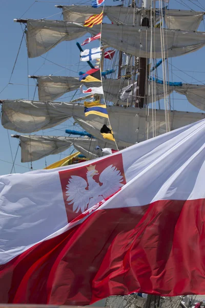 Lissabon, Portugal: 22 juli 2016 - Tall Ships race är en stor na — Stockfoto