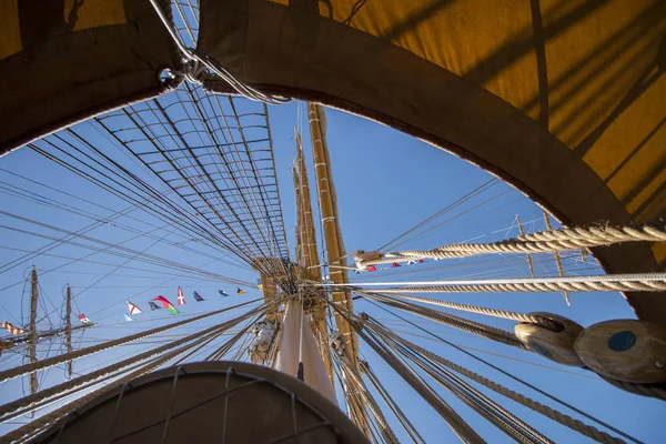 Ropes on a sail ship