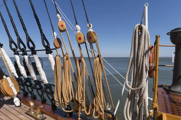 Ropes on a sail ship