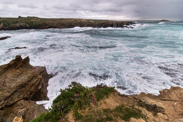 Porto Covo rough coastline sea — Stock Photo, Image