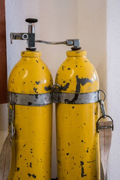 Oxygen scuba diving tanks — Stock Photo, Image