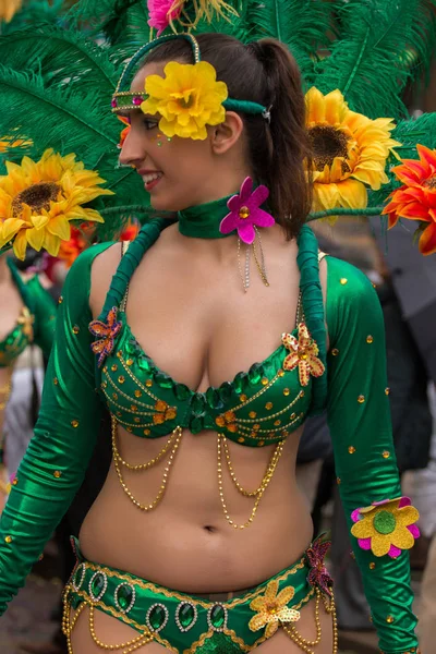 LOULE, PORTUGAL - FEB 2016: Colorido desfile de carnaval —  Fotos de Stock