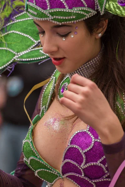 LOULE, PORTUGAL - FEB 2016: Colorido desfile de carnaval —  Fotos de Stock