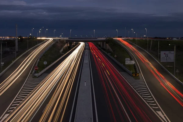 Light trails created by traffic — Stock Photo, Image