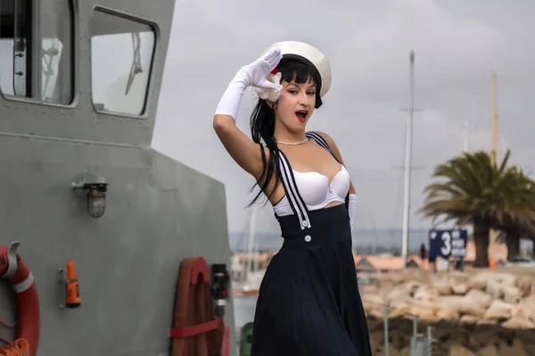 Sailor themed pinup girl — Stock Photo, Image