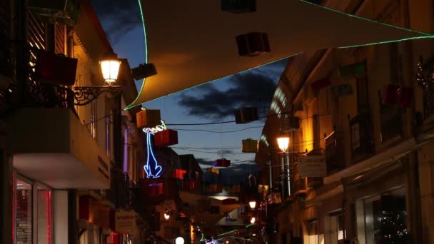 Twilight in the streets of Faro — Stock Video