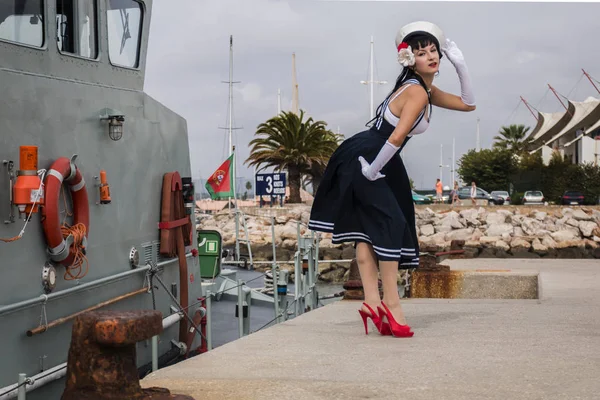 Sailor themed pinup girl — Stock Photo, Image