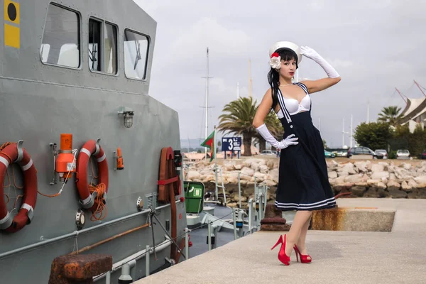 Sailor themed pinup girl — Stock Photo, Image