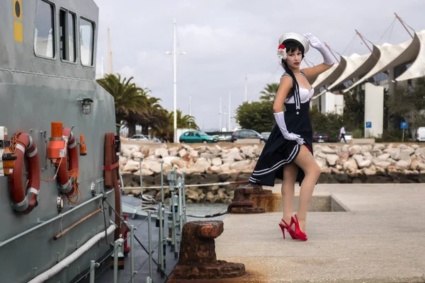 Sailor themed pinup girl — Stock Photo, Image