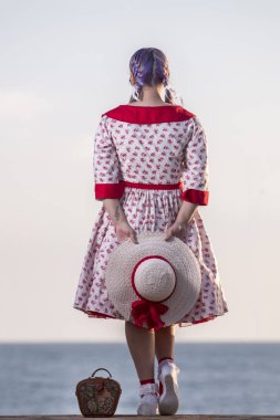 Sevimli pinup kız Beach