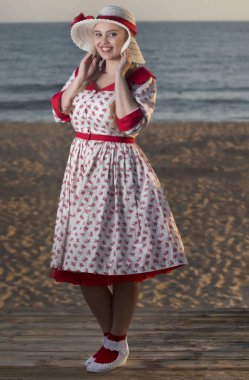 Sevimli pinup kız Beach