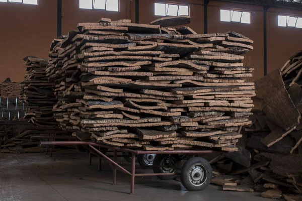 Cork planks piled — Stock Photo, Image