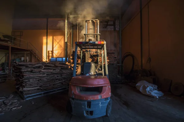 Cork boiler at work — Stock Photo, Image