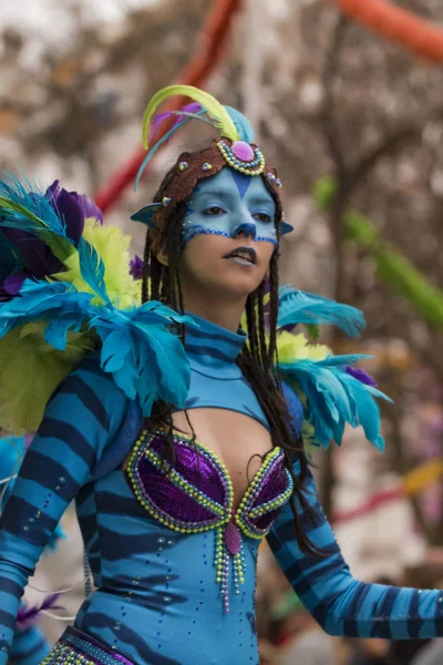 LOULE, PORTOGALLO - FEB 2017: Carnevale colorato (Carnevale) Parade — Foto Stock